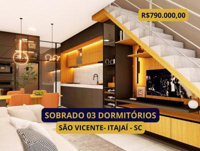 Sobrado para Venda, em Itajaí, bairro São Vicente, 3 dormitórios, 3 banheiros, 1 suíte, 2 vagas